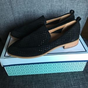 Susina Keegan Black Suede Slip-on Loafer